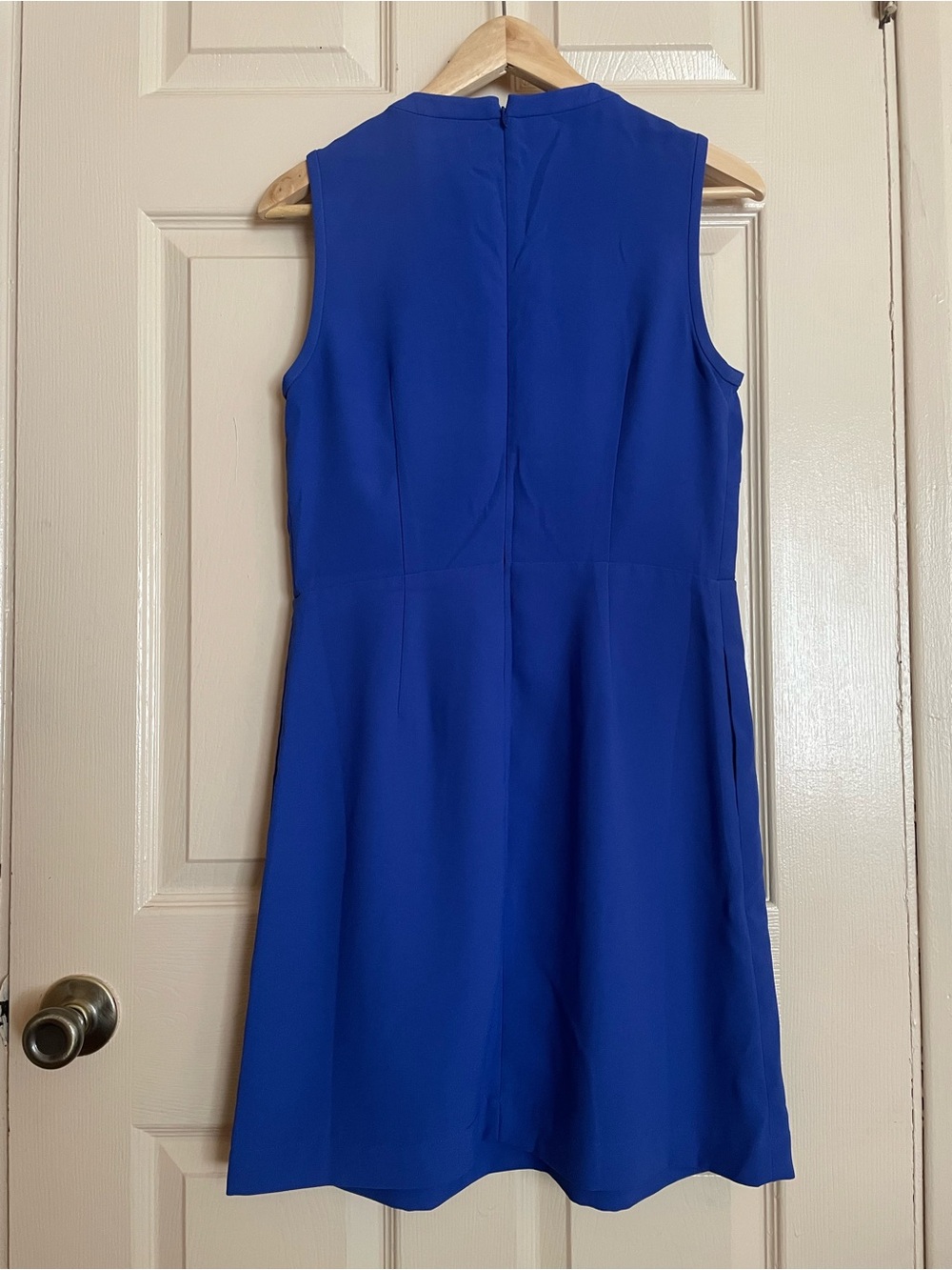 Madewell Sleeveless Pleated-Front Cobalt Blue Mini Dress - Picture 3 of 3